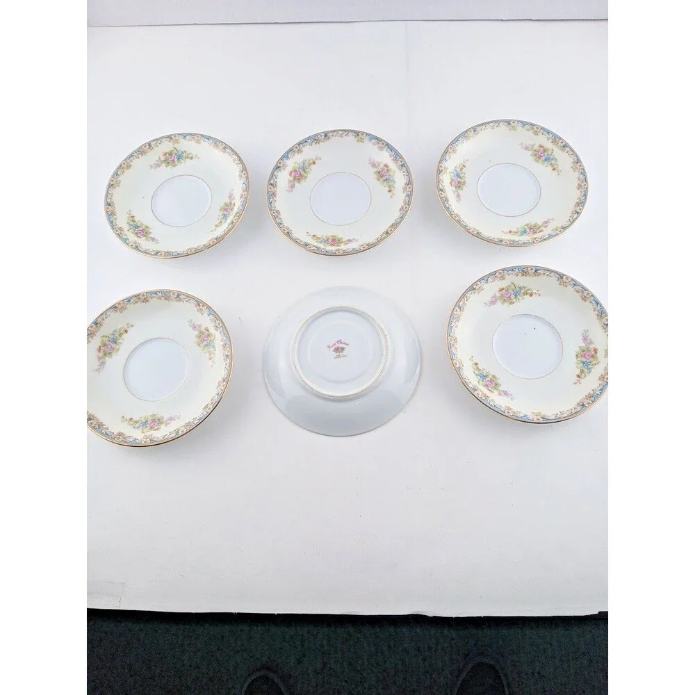 VTG Rose China Made Occupied Japan Lot of 6 Porcelain Bread/Salad Plates